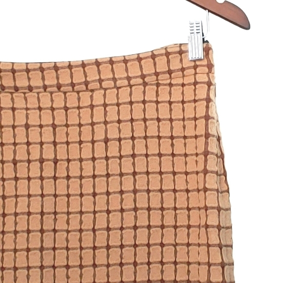 HOLT RENFREW Wool tan/brown retro vintage pencil skirt - Picture 3 of 10